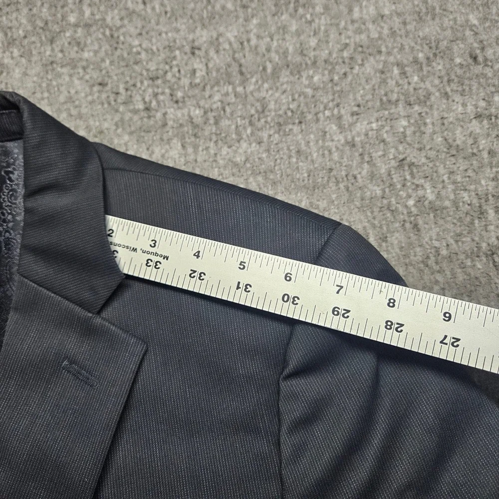 Material London Marzotto Suit Jacket Mens 38R Charcoal Grey Wool Blend Blazer